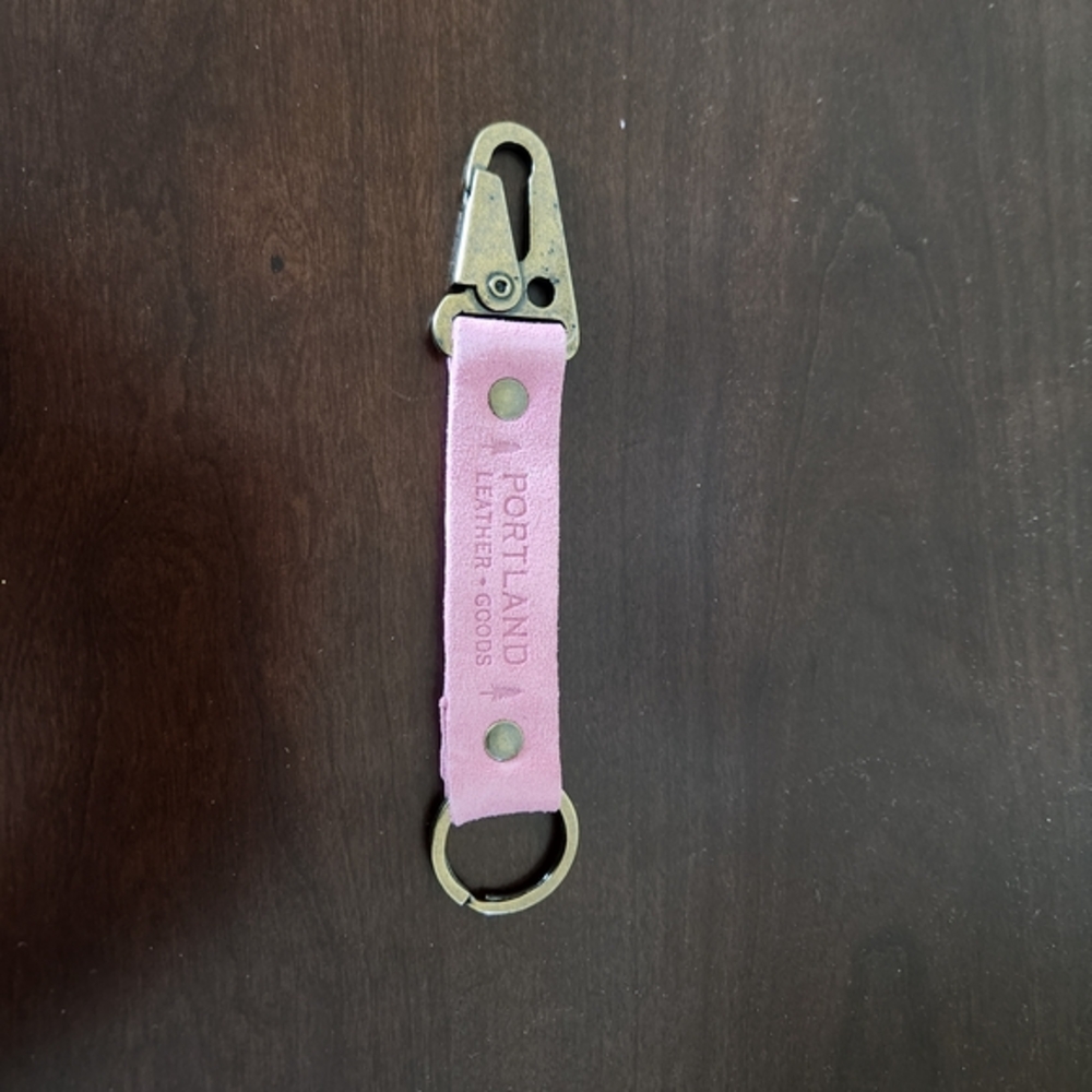 Portland Leather Pink Keychain Accessory